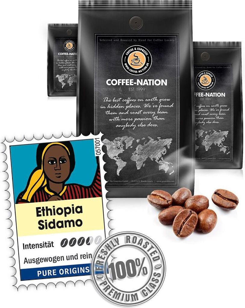Coffee ETHIOPIA SIDAMO by Coffee-Nation, 500g beans