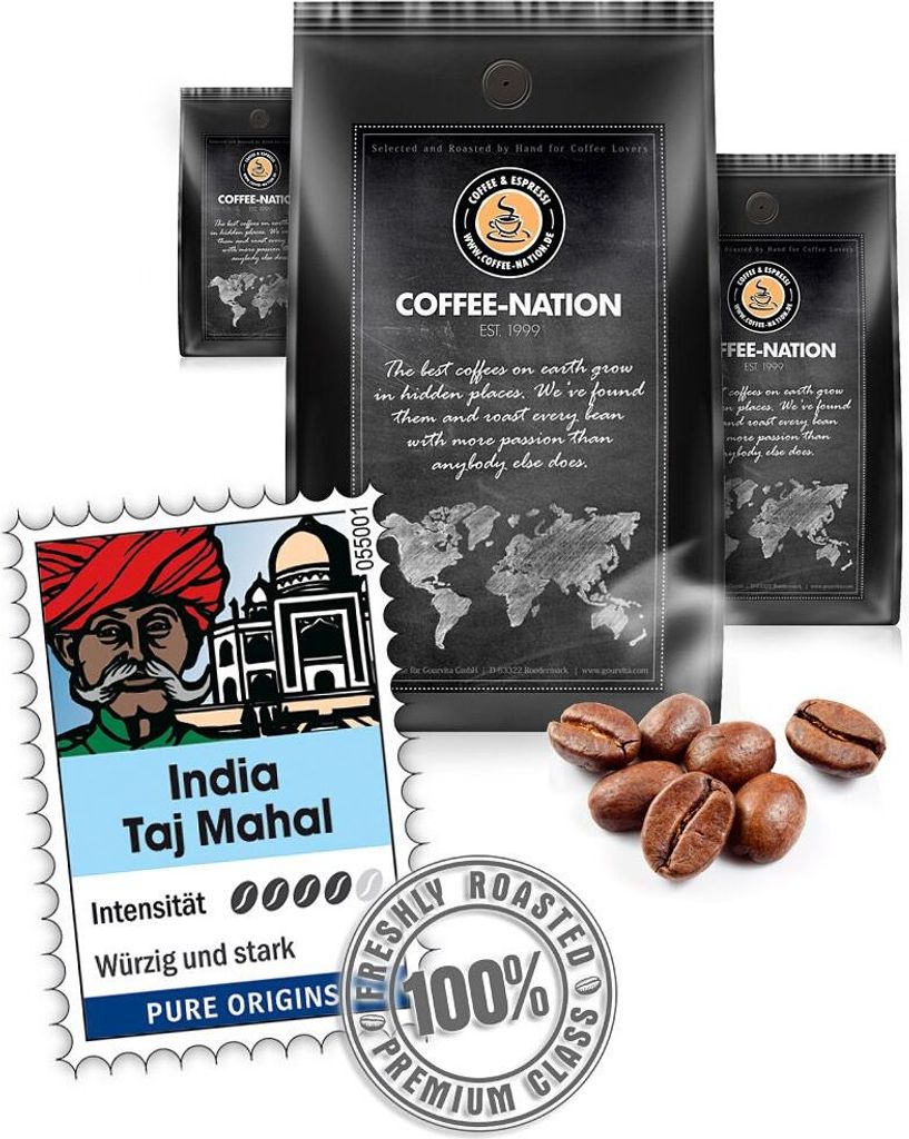 Coffee INDIA TAJ MAHAL by Coffee-Nation, 500g beans