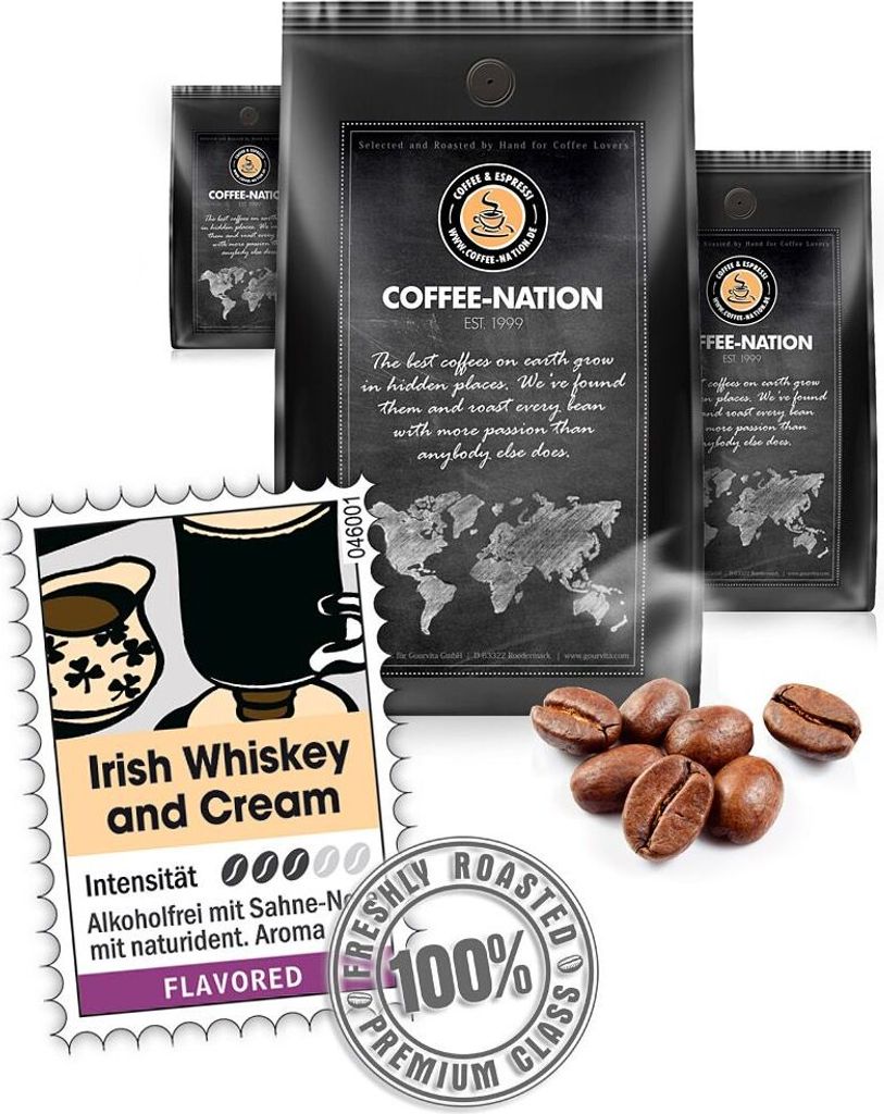 Coffee IRISH WHISKEY & CREAM flavored by Coffee-Nation, 500g beans