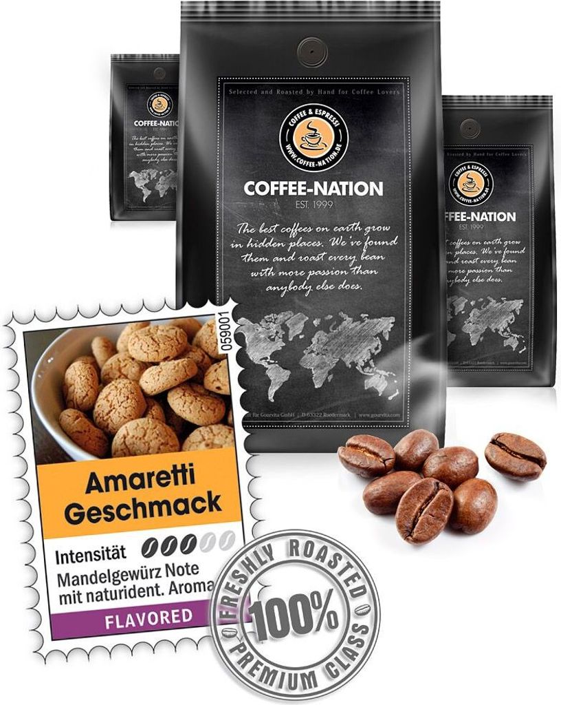 Coffee ITALIAN AMARETTINI flavored by Coffee-Nation, 500g beans