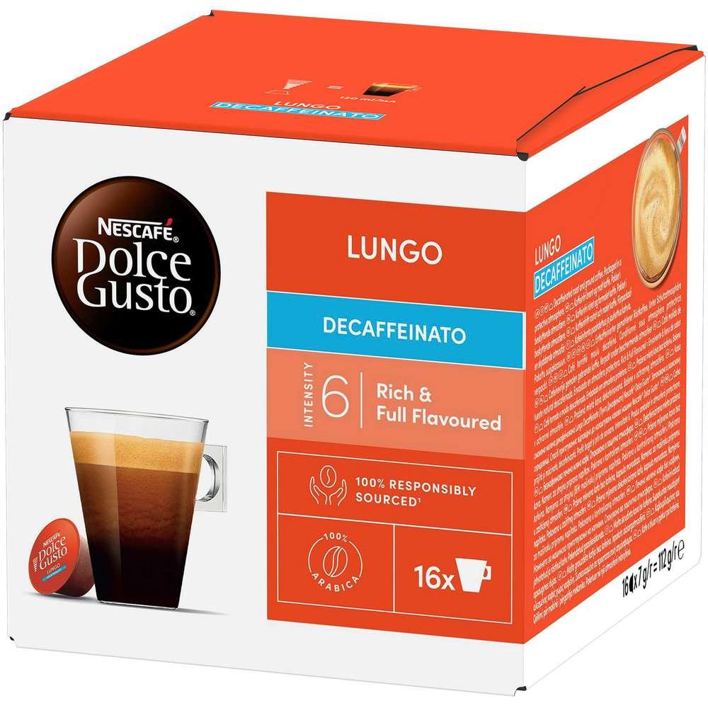Coffee capsules Dolce Gusto, Lungo, decaffeinated