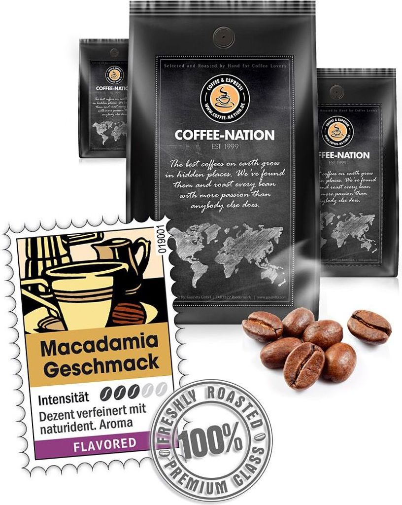 Coffee MACADAMIA flavored by Coffee-Nation, 500g beans