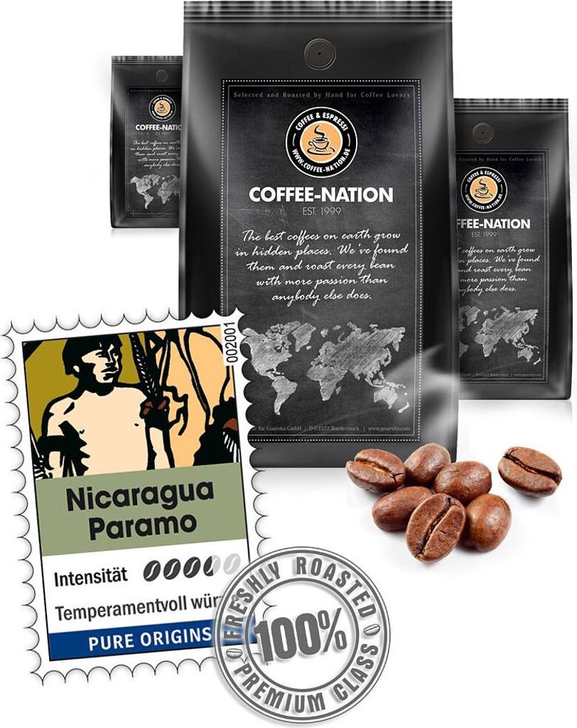 Coffee NICARAGUA PARAMO by Coffee-Nation, 500g beans