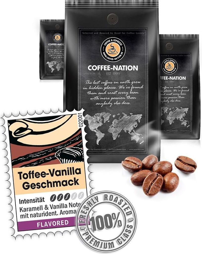 Coffee TOFFEE-VANILLA flavored by Coffee-Nation, 500g beans