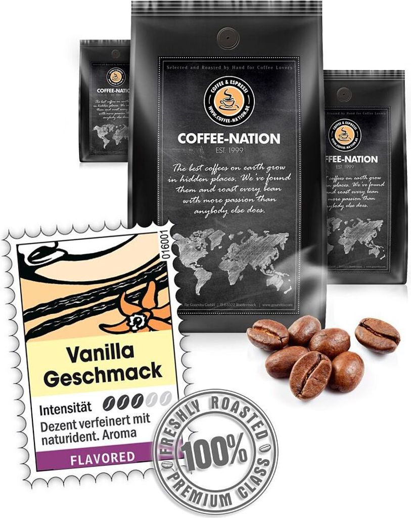Coffee VANILLA flavored by Coffee-Nation, 500g beans