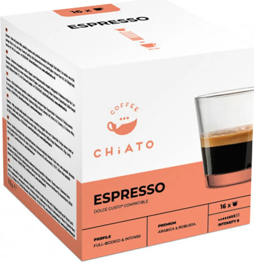 Coffee capsules compatible with NESCAFÉ® Dolce Gusto® CHiATO Espresso, 16 pcs.