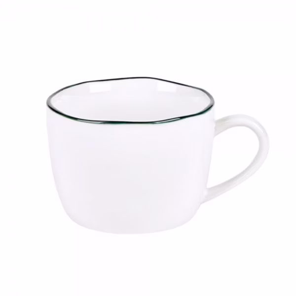 Coffee cup Piana porcelain white basalt gray from LAMBERT