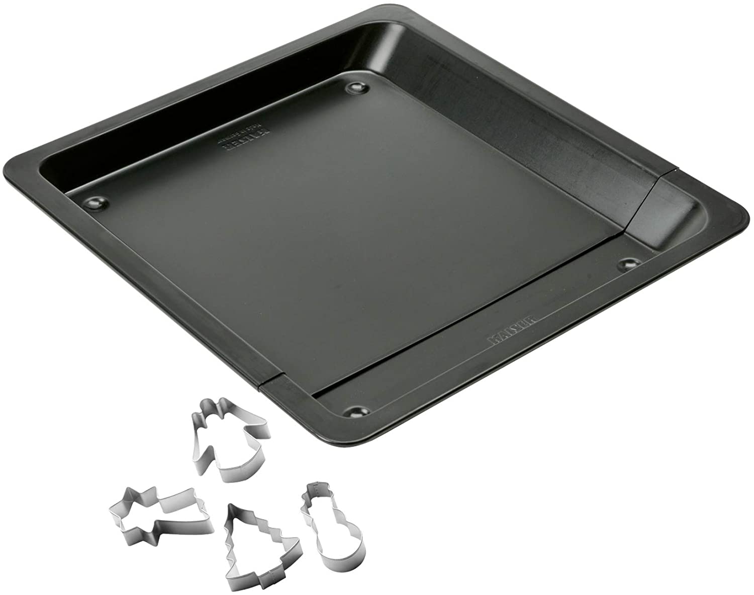 Kaiser 2300614069 Variable Oven Baking Tray with 4 Cutters, Steel Black, 35.3 x 33.5 x 5 Units