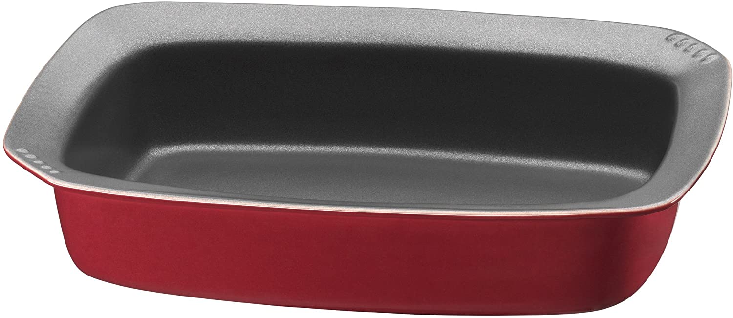 Kaiser Inspiration 26.5 x 18 x 6 cm Ceramic Non-Stick Heat Resistant Microwave Safe Stackable Roasting Dish, Red