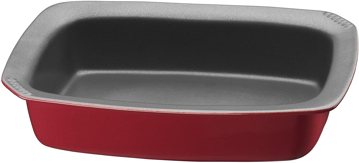 Kaiser Inspiration Ceramic Non-Stick Heat Resistant Microwave Safe Stackable Roasting Dish, 31.5 x 23.5 x 7 cm, Red