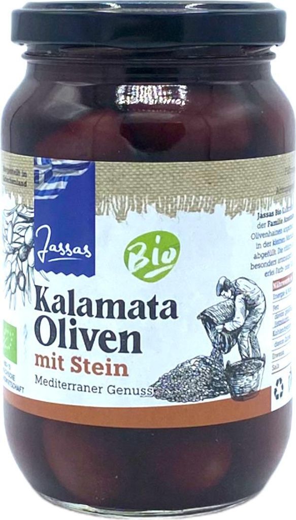 Kalamata olives with stones 210g Jassas DE-ÖKO-037