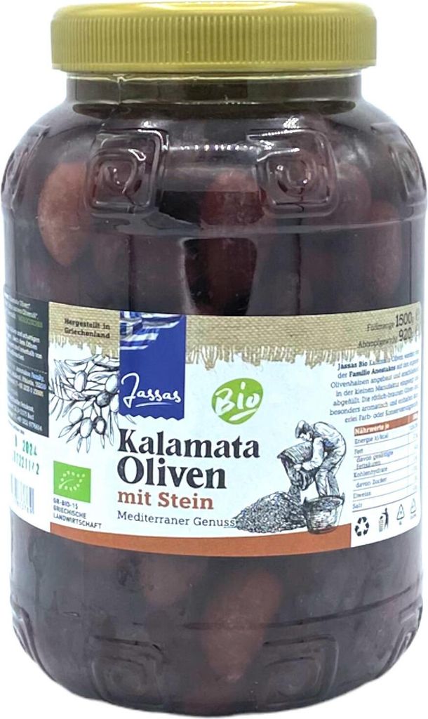 Kalamata olives with stones 920g Jassas GR15