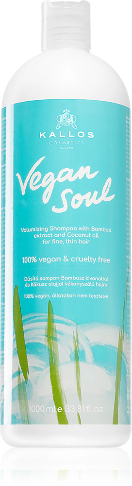 Kallos Vegan Soul Volumizing volume shampoo for fine or thinning hair