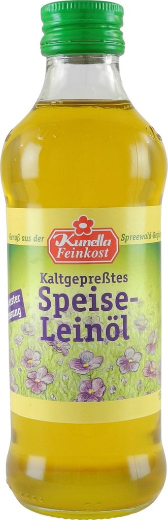 Kaltgepresstes Leinöl von Kunella Feinkost (250 ml)