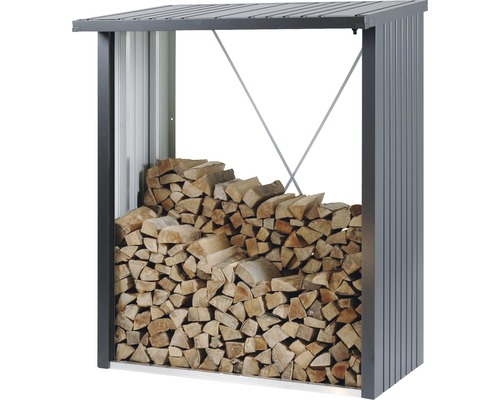 Firewood shelter biohort WoodStock 150 157 x 102 x 199 cm dark gray metallic