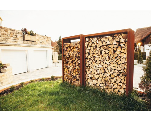 Firewood shelter variant 1 120 x 220 cm, rust