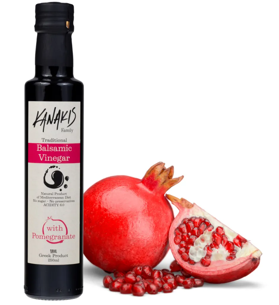 Kanakis | Balsamic Vinegar with Pomegranate, 250 ml, Greek, Meat Side Dish, Natural, Kalamata
