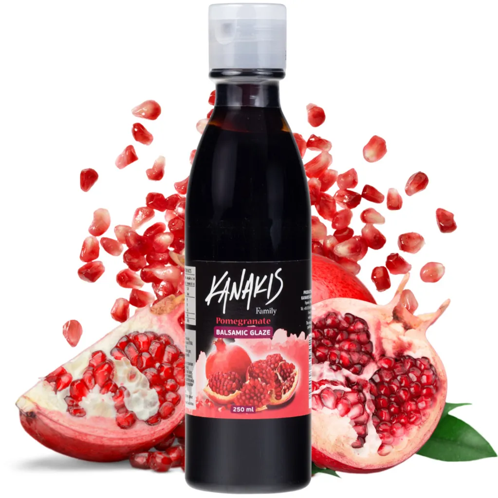 Kanakis, cream, balsamic, pomegranate, balsamic vinegar sauce, 250ml, Greek, for salads, gluten-free