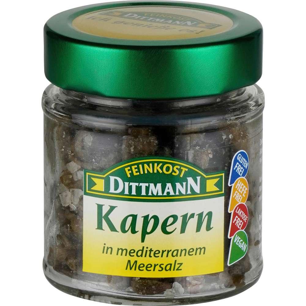 Capers in Mediterranean sea salt