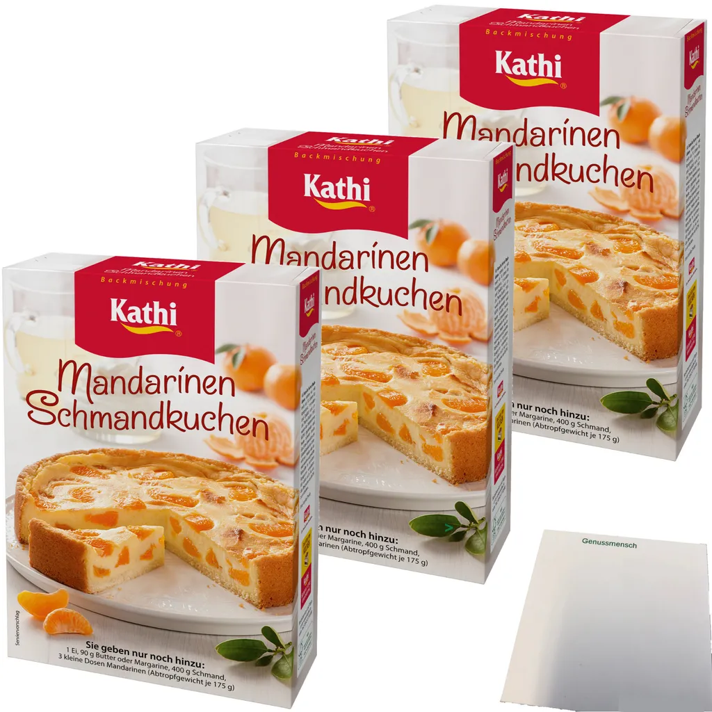 Kathi baking mix for mandarin sour cream cake 3-pack (3x460g pack) + usy block