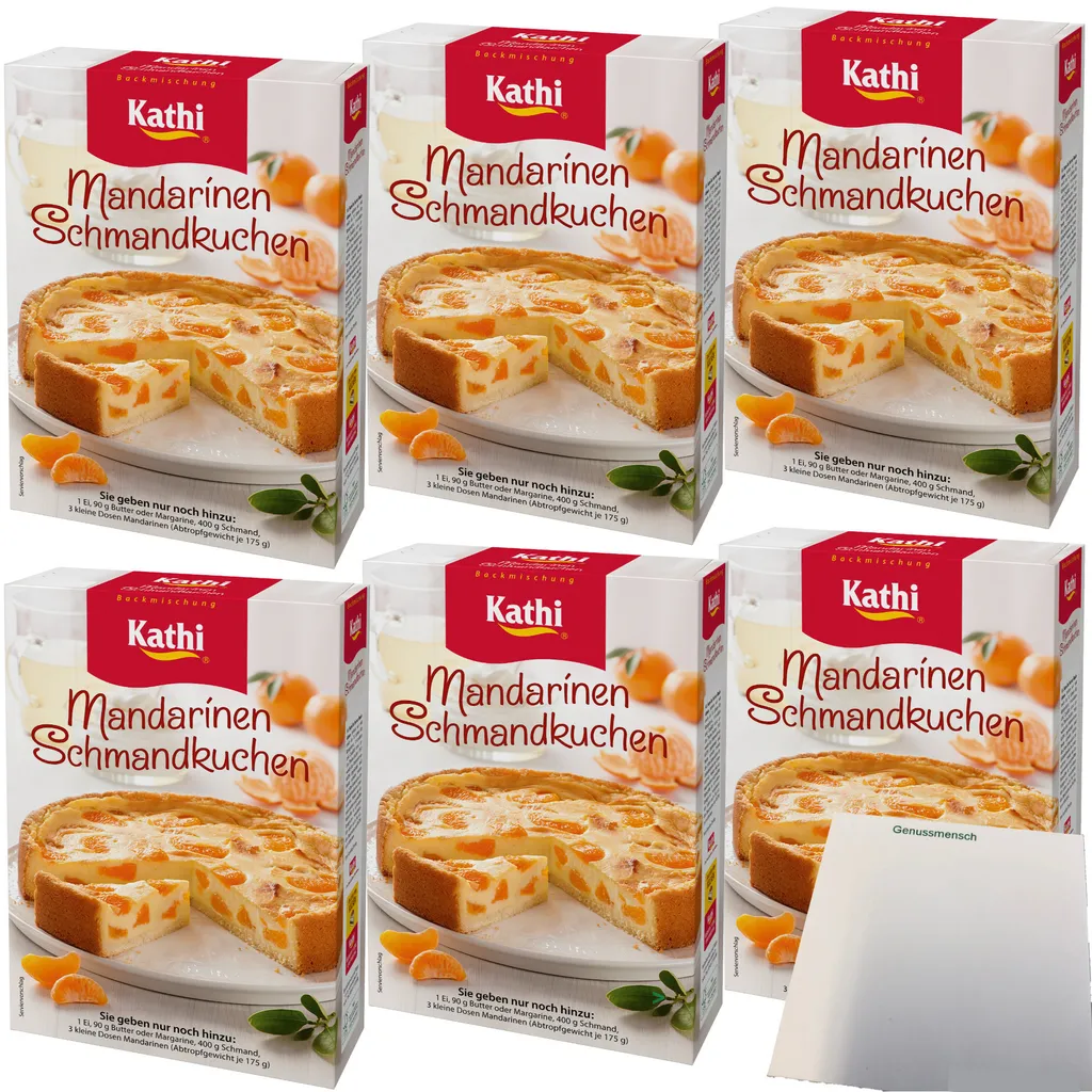 Kathi baking mix for mandarin sour cream cake 6-pack (6x460g pack) + usy block