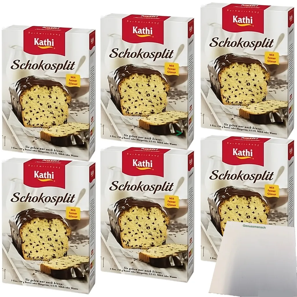Kathi Baking Mix for Chocolate Chip Cake 6-pack (6x450g pack) + usy Block