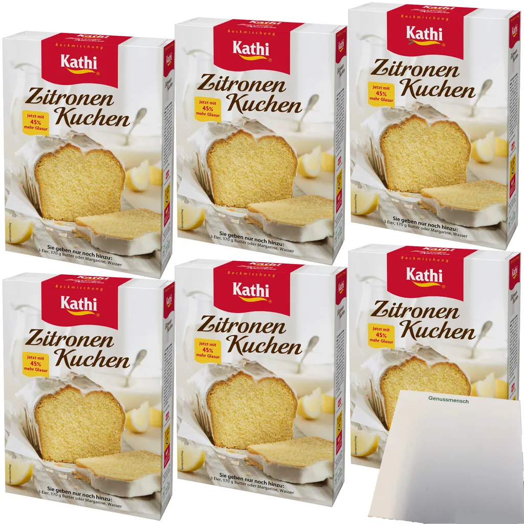 Kathi baking mix for lemon cake with icing 6-pack (6x485g pack) + usy block