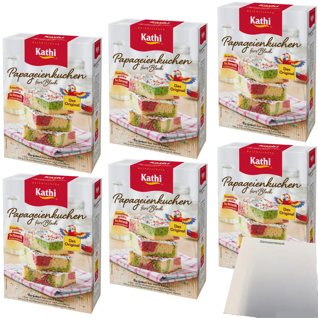 Kathi baking mix parrot cake for the tray 6-pack (6x840g pack) + usy block
