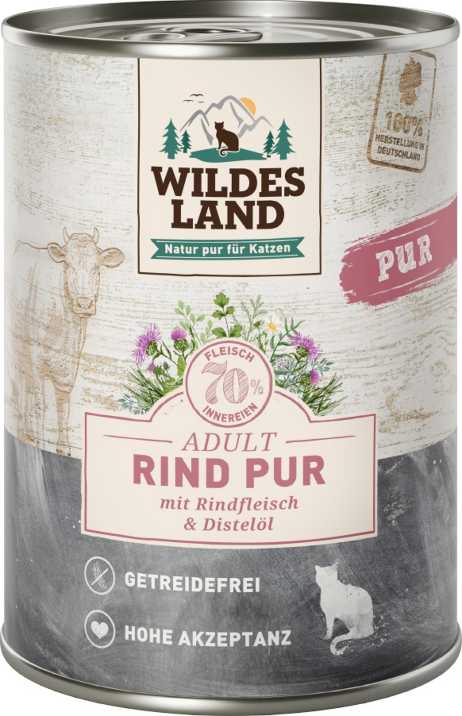 Wildes Land Cat food pure beef with safflower oil