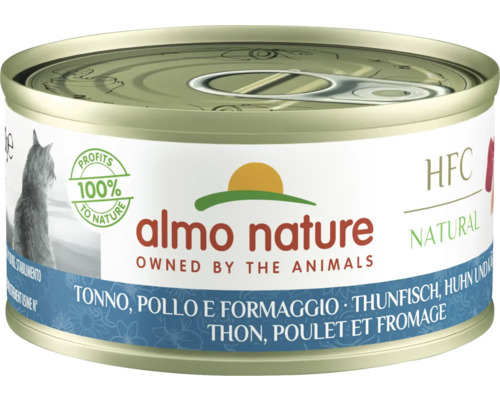 Wet cat food almo nature HFC tuna, chicken and cheese 70 g