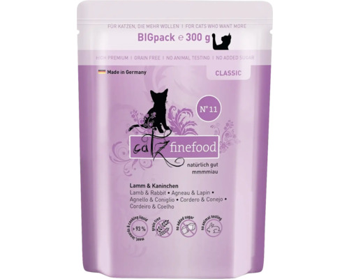 Wet cat food catz finefood No.11 Lamb & Rabbit 300 g
