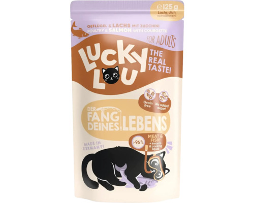 Wet cat food Lucky Lou Lifestage Adult Poultry & Salmon 125 g