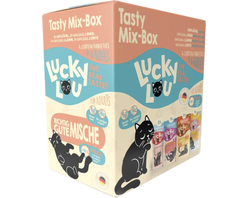 Wet cat food Lucky Lou Lifestage Adult Wild Mix 6 x 125 g trial mix