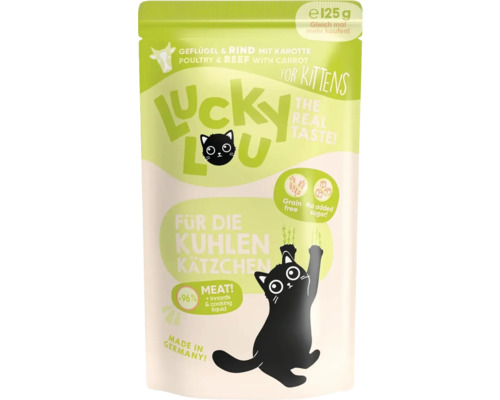 Wet cat food Lucky Lou Lifestage Kitten Poultry & Beef 125 g