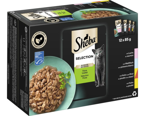 Wet cat food Sheba Multipack Selection Fine Variety 12x85 g