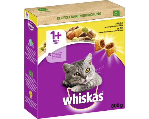 Dry cat food whiskeys 1+ with chicken 800 g