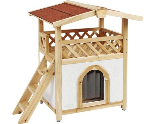 Cat house KERBL Tyrol Alpin Outdoor 77x59x88 cm natural