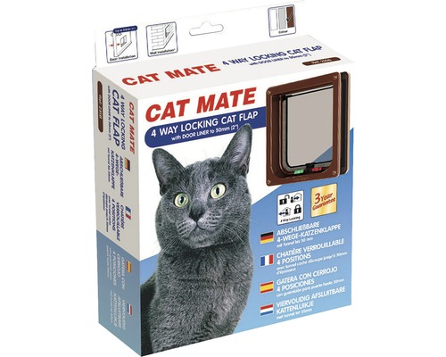 Cat flap Cat Mate 4-way magnet lockable 192x200 mm brown