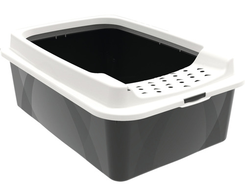 Cat litter box 57.2 x 39.3 x 20.9 cm black