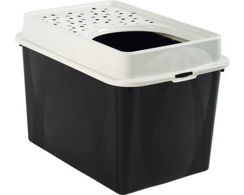 Cat litter box 57.2 x 39.3 x 40.4 cm black