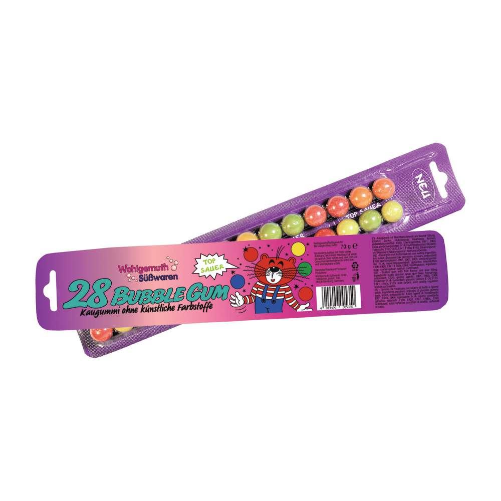 Sour chewing gum stick