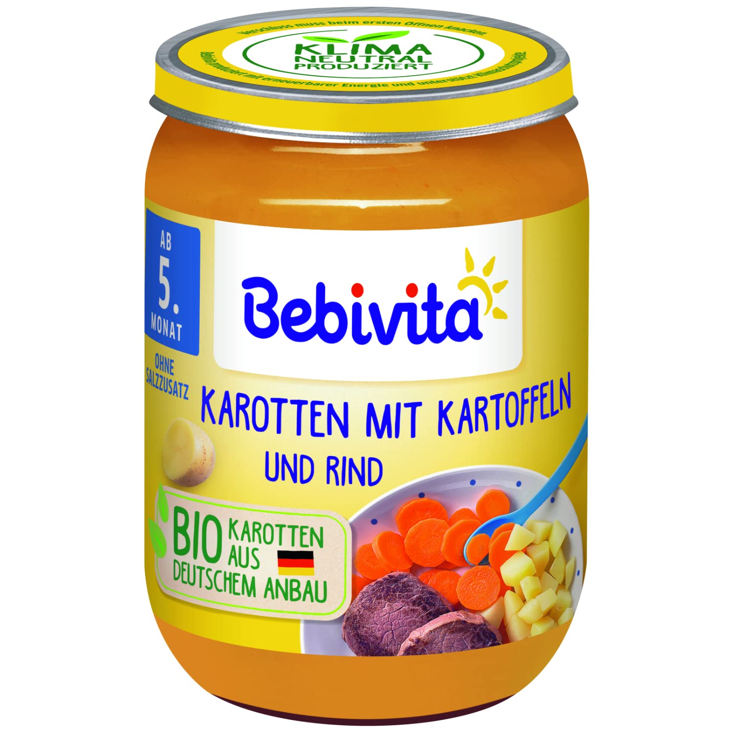Bebivita Menüs ab dem 6.Monat Kartoffel-Püree mit Gemüse und Hackfleisch (6x190g)