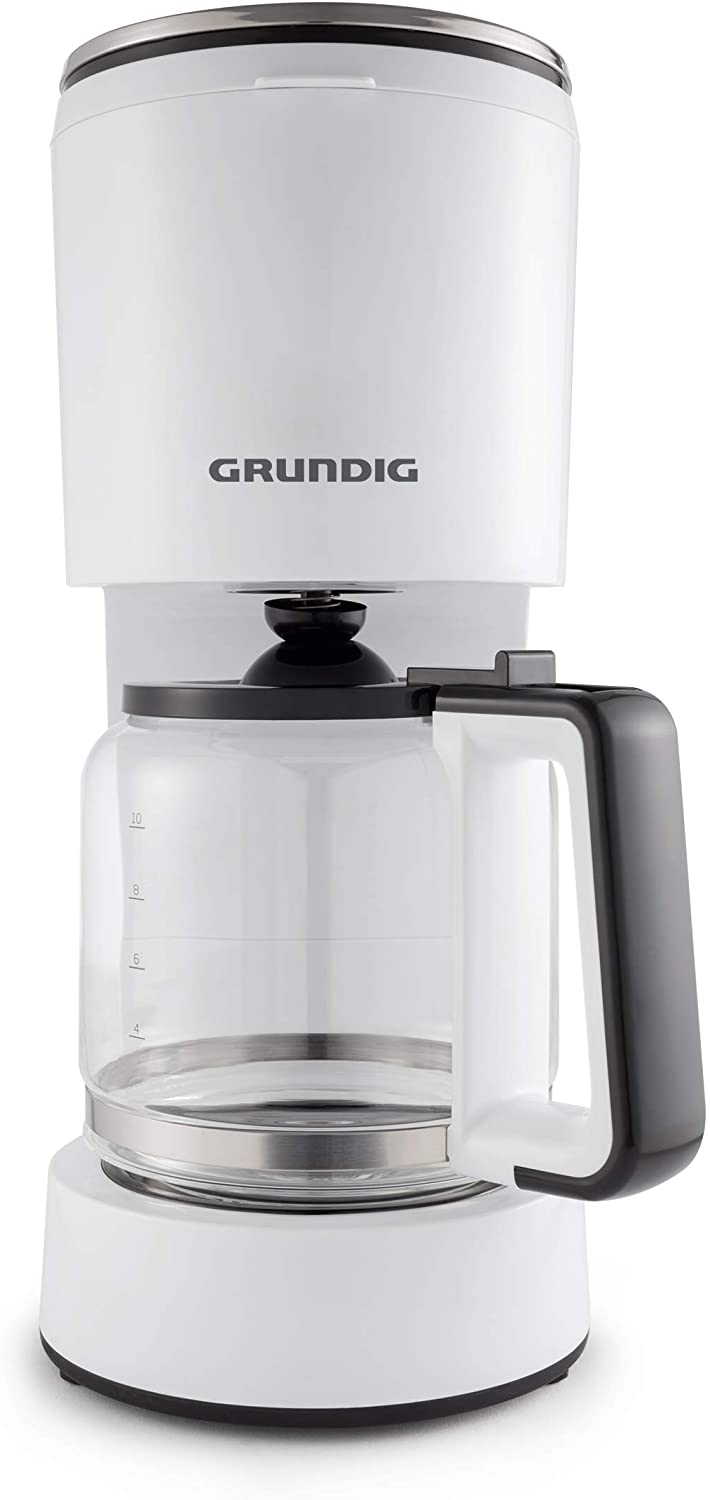 Grundig KM 5860 Coffee Machine, 1000 W, Aroma Function, 10 Cups (1.25 L), 1000, White/Black