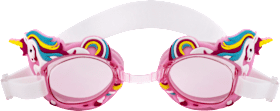 Kids swimming goggles pink with unicorn, 1 pc