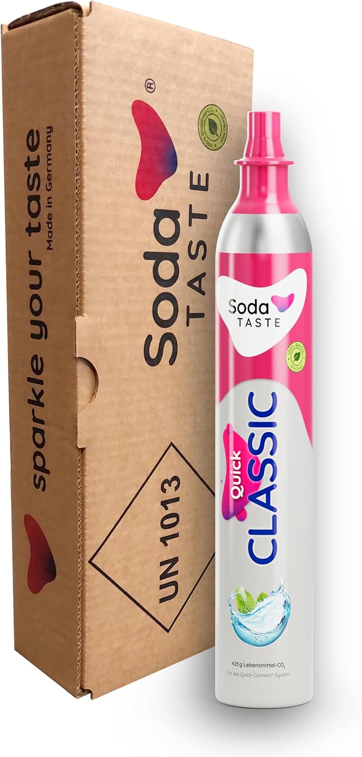 SodaTASTE Quick Classic Replacement CO2 Cylinder (Refill) for Water Carbonators with Quick Connect System, for up to 60 L of Sparkled Water (Attention: Empty Cylinder Required)
