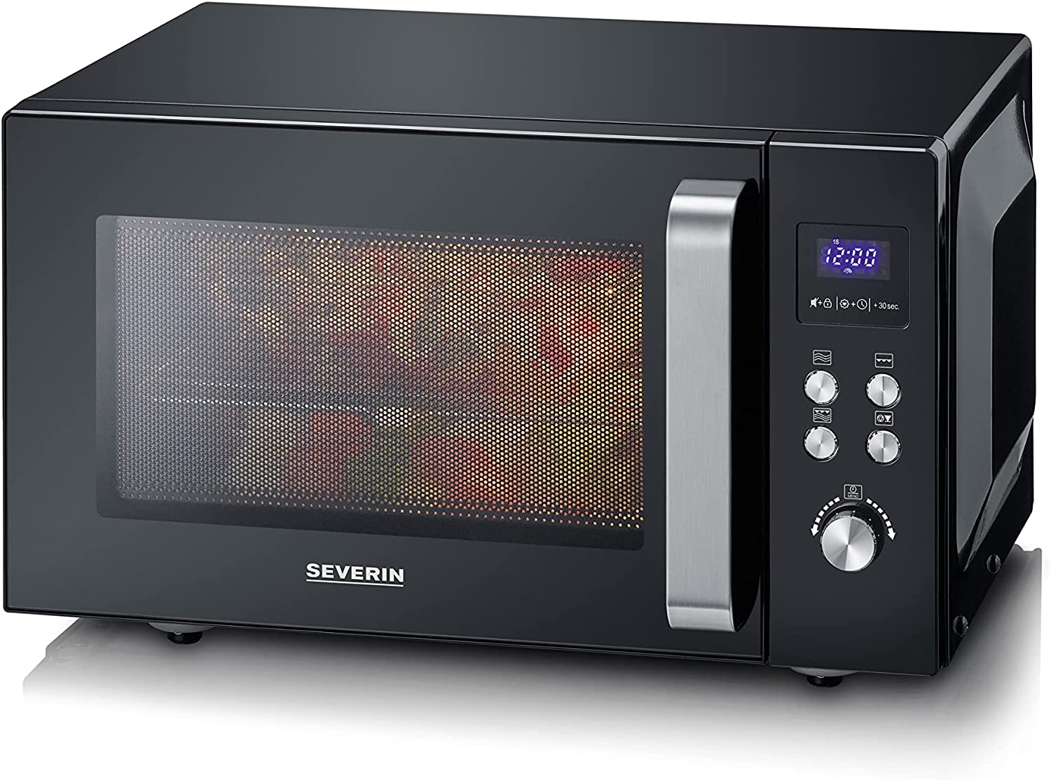 SEVERIN 2-in-1 Microwave with Ceramic Base and Grill, Microwave Device for 