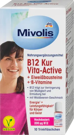 B12 Vita-Active Kur + protein building blocks + B vitamins, high-dose, 10 drinking bottles, 100 ml