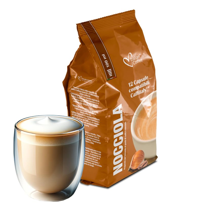 Hazelnut (96 Capsules) Compatible with Tchibo Cafissimo - Caffitaly, Lot de 8 x 12 Capsules (96 portions tot) - la Capsuleria