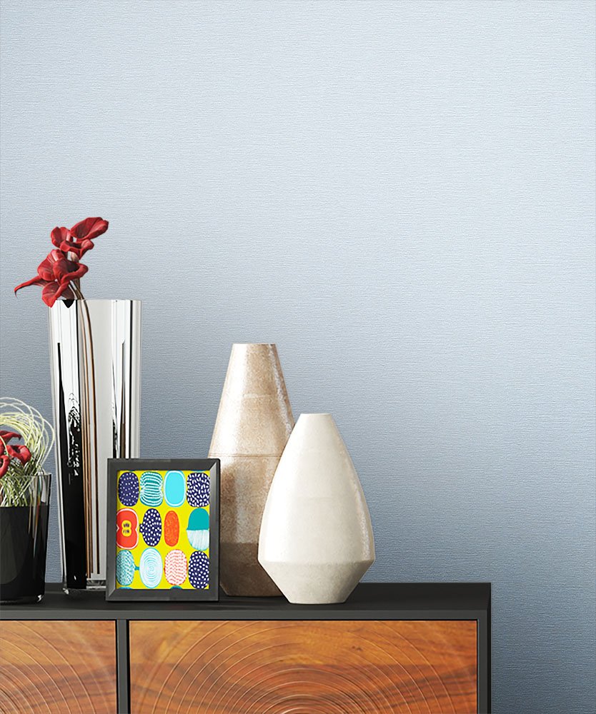 Newroom Wallpaper Non-Woven Wallpaper Blue Metallic Plain Stylish And Moder