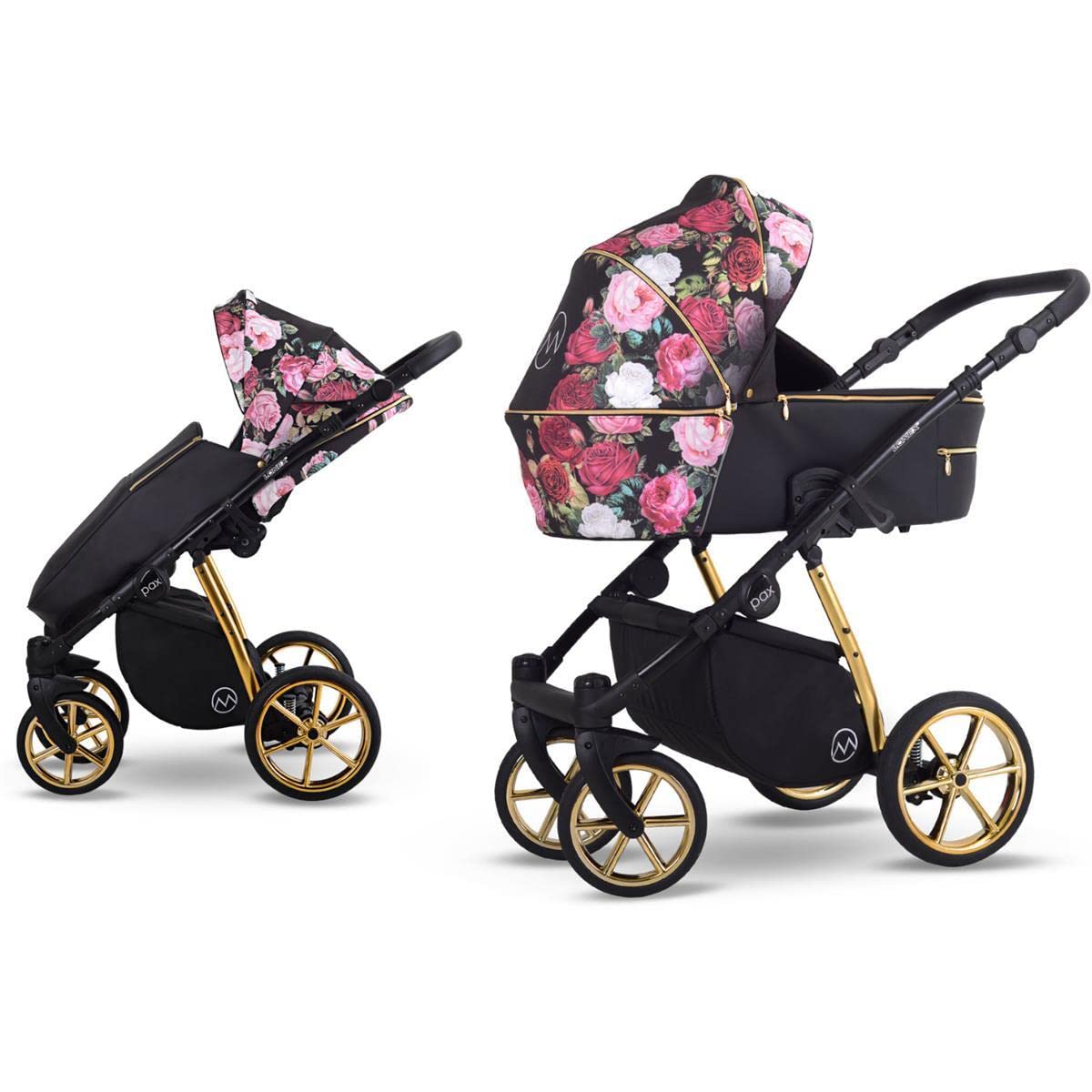 Pax by SaintBaby Rose Garden P04 2-in-1 Pram up to 22 kg Buggy Car Seat Selection 12 Colours without Baby Car Seat